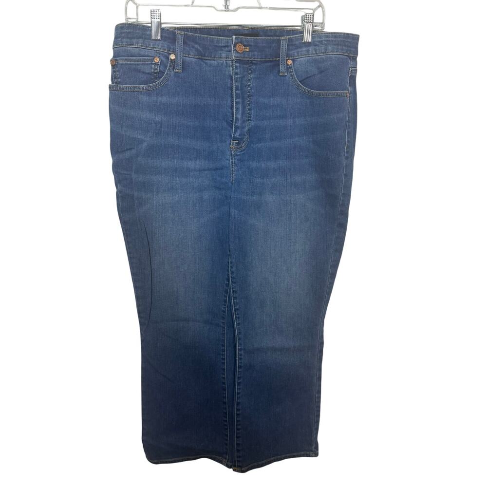 Talbots Crop Flare Jeans Women’s 14 Blue‎ Stretch Denim Mid Rise Casual